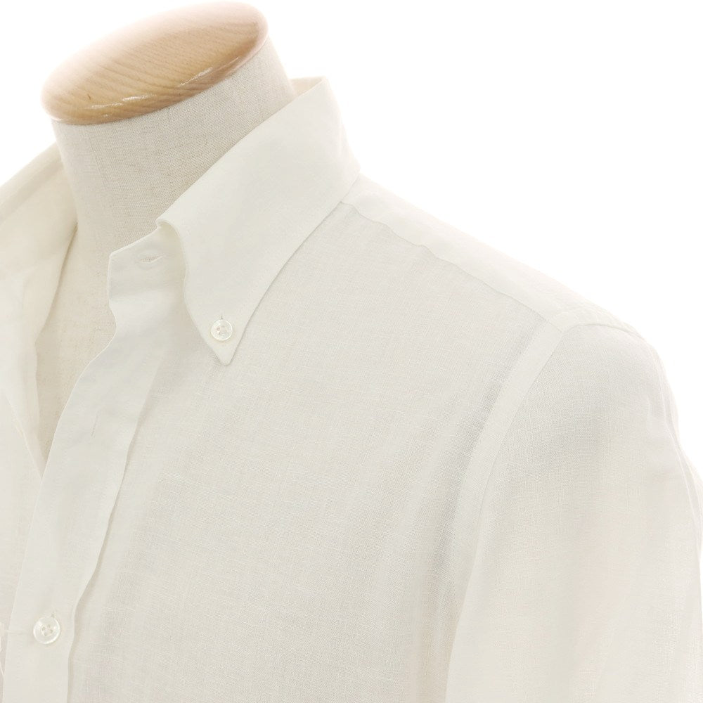 【中古】エリコフォルミコラ ERRICO FORMICOLA リネンコットン ボタンダウン カジュアルシャツ ホワイト【 38 】【 状態ランクB 】【 メンズ 】