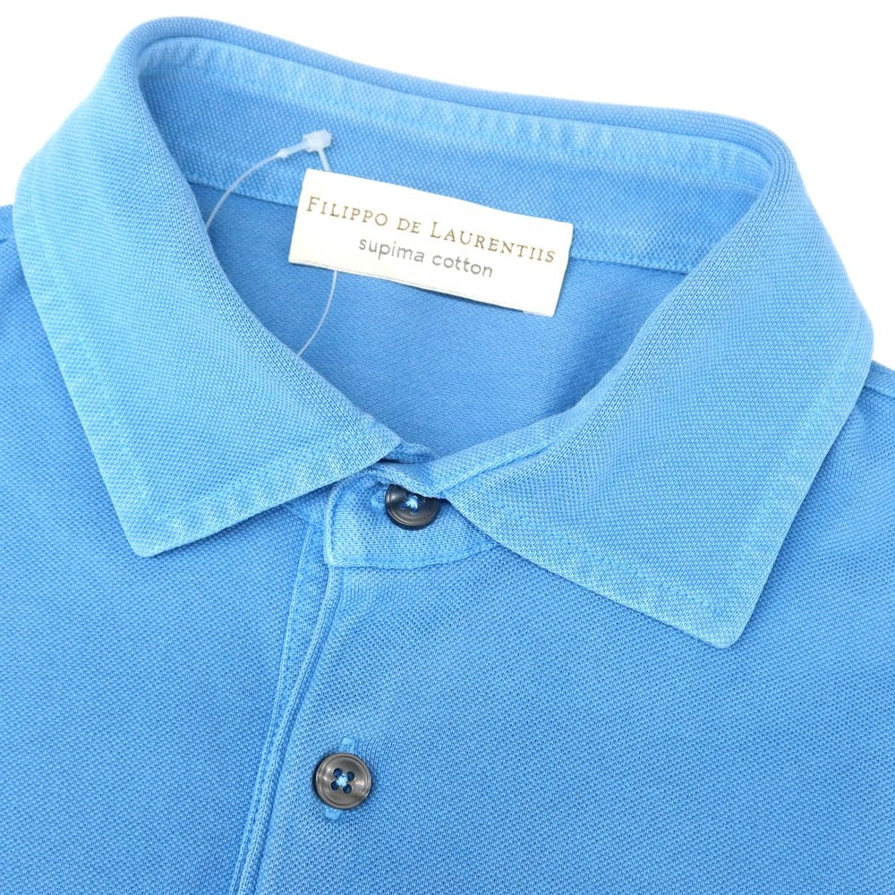 【中古】フィリッポ デ ローレンティス FILIPPO DE LAURENTIIS コットン 半袖ポロシャツ ライトブルー【 46 】【 状態ランクC 】【 メンズ 】