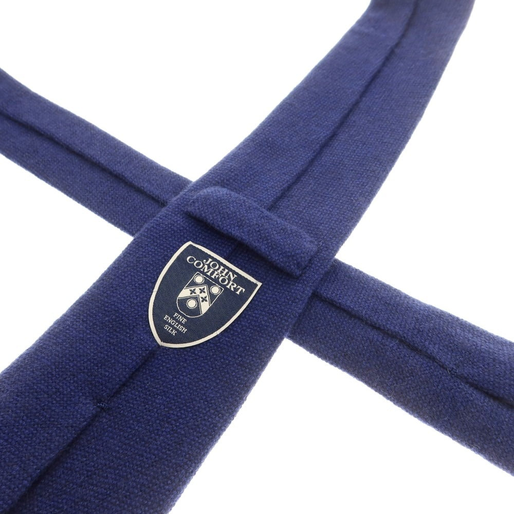 【中古】ジョン コンフォート JOHN COMFORT カシミヤ 無地ネクタイ ネイビー【 状態ランクB 】【 メンズ 】