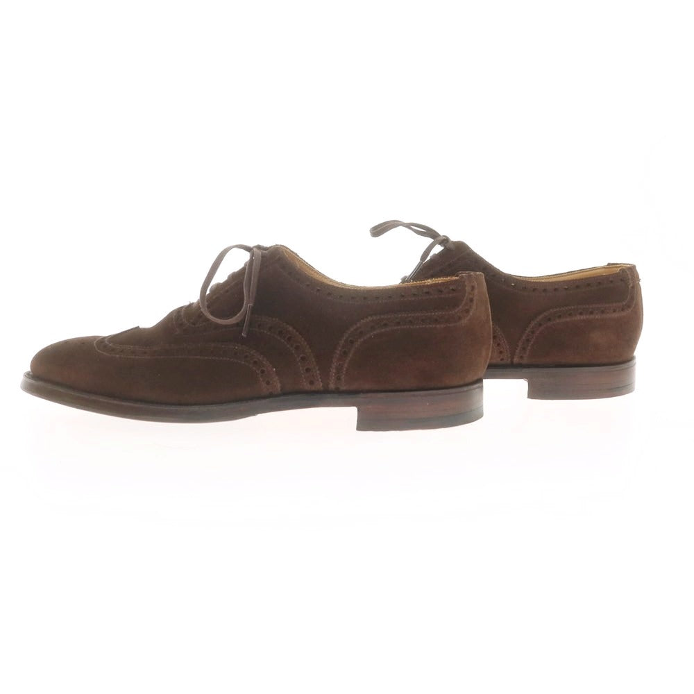 【中古】クロケットアンドジョーンズ CROCKETT&JONES BEAMS F別注 FINSBURY スエード ウイングチップ ドレスシューズ ダークブラウン【 7 1/2E 】【 状態ランクA 】【 メンズ 】