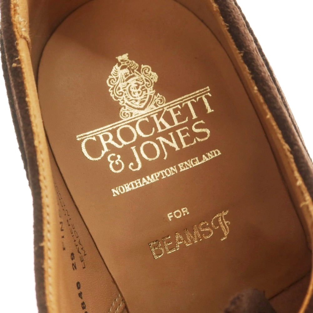 【中古】クロケットアンドジョーンズ CROCKETT&JONES BEAMS F別注 FINSBURY スエード ウイングチップ ドレスシューズ ダークブラウン【 7 1/2E 】【 状態ランクA 】【 メンズ 】