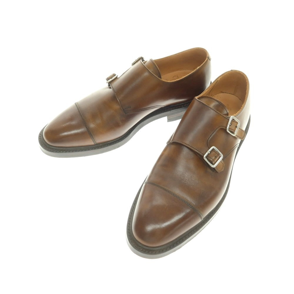 【中古】クロケットアンドジョーンズ CROCKETT&JONES HARROGATE ダブルモンク ドレスシューズ ブラウン【 7E 】【 状態ランクB 】【 メンズ 】