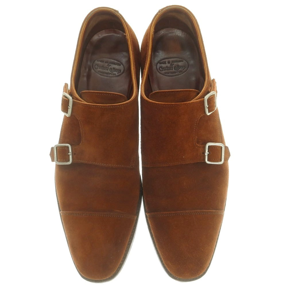 【中古】クロケットアンドジョーンズ CROCKETT&JONES REPTON スエード ダブルモンク ドレスシューズ ブラウン【 8D 】【 状態ランクB 】【 メンズ 】