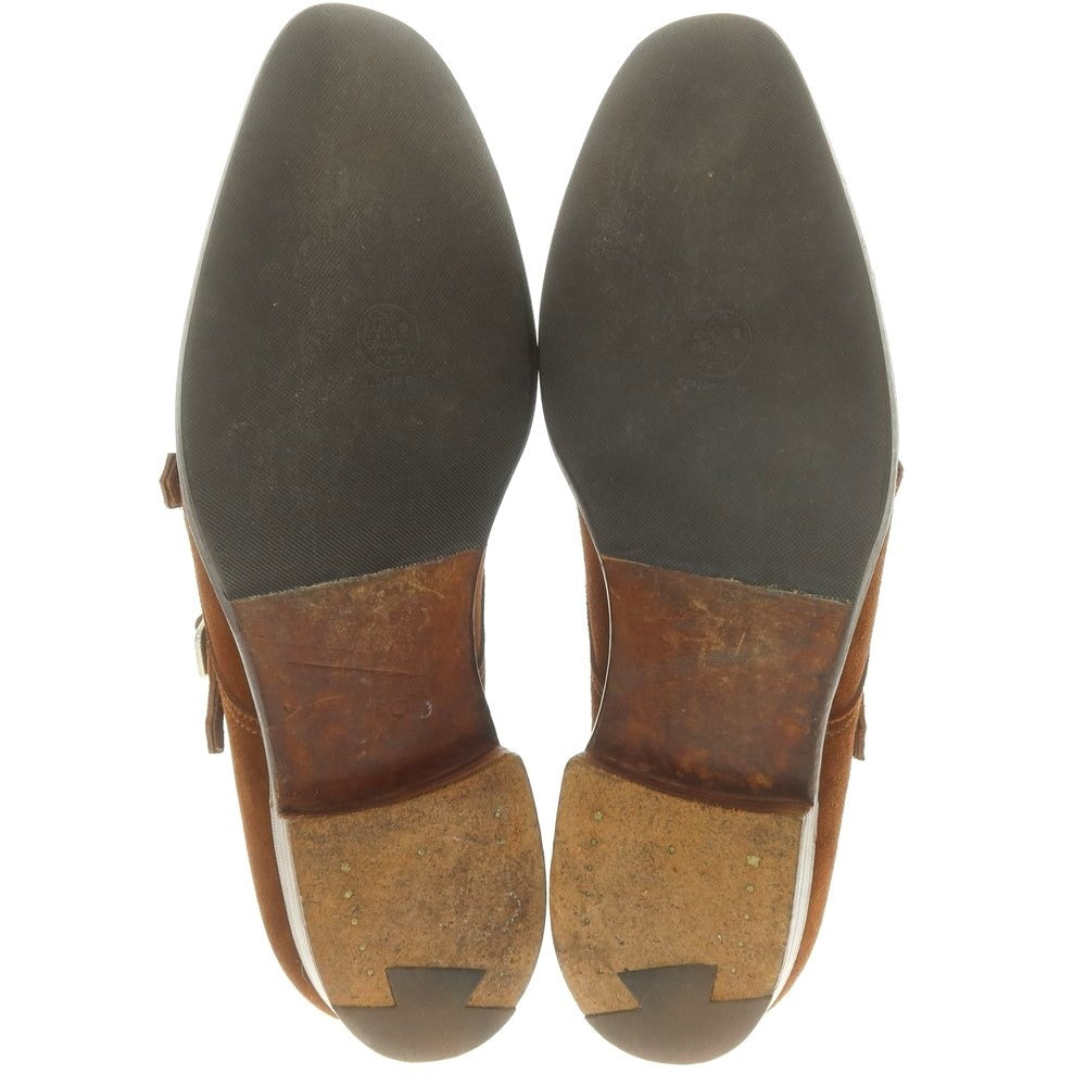 【中古】クロケットアンドジョーンズ CROCKETT&JONES REPTON スエード ダブルモンク ドレスシューズ ブラウン【 8D 】【 状態ランクB 】【 メンズ 】