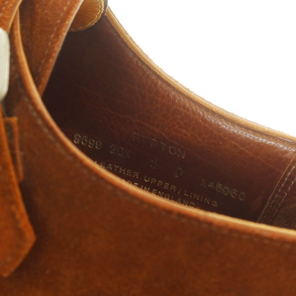 【中古】クロケットアンドジョーンズ CROCKETT&JONES REPTON スエード ダブルモンク ドレスシューズ ブラウン【 8D 】【 状態ランクB 】【 メンズ 】