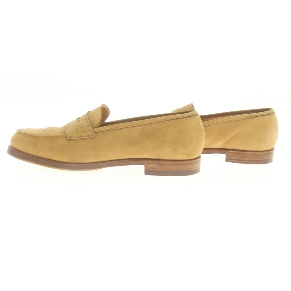 【中古】クロケットアンドジョーンズ CROCKETT&JONES GRANTHAM2 ヌバック コインローファー ベージュ【 7 1/2E 】【 状態ランクB 】【 メンズ 】