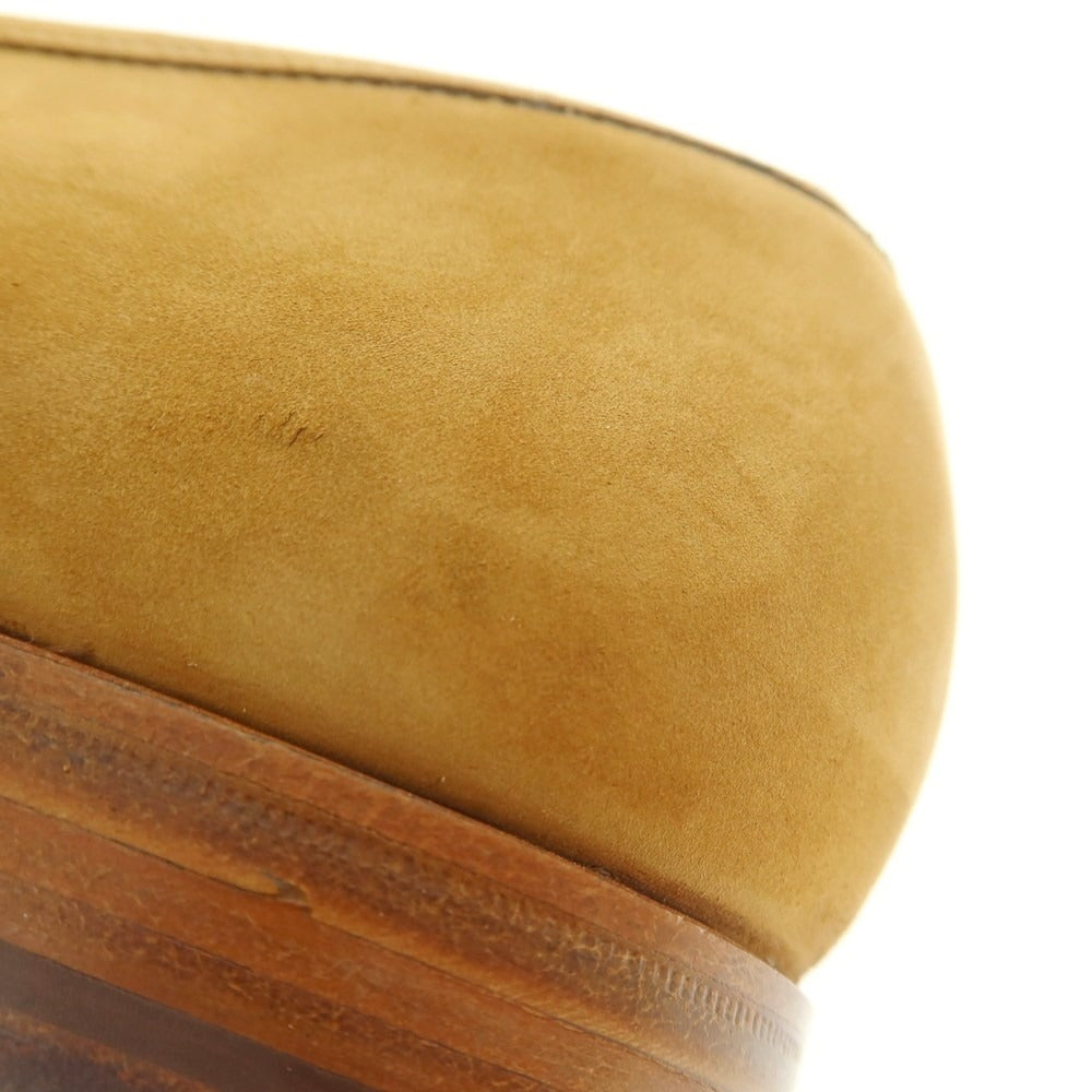 【中古】クロケットアンドジョーンズ CROCKETT&JONES GRANTHAM2 ヌバック コインローファー ベージュ【 7 1/2E 】【 状態ランクB 】【 メンズ 】