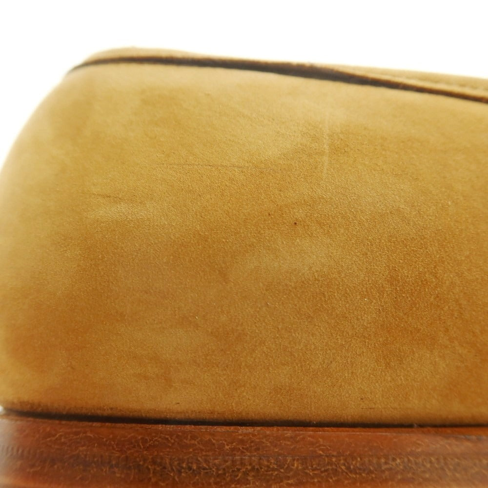 【中古】クロケットアンドジョーンズ CROCKETT&JONES GRANTHAM2 ヌバック コインローファー ベージュ【 7 1/2E 】【 状態ランクB 】【 メンズ 】