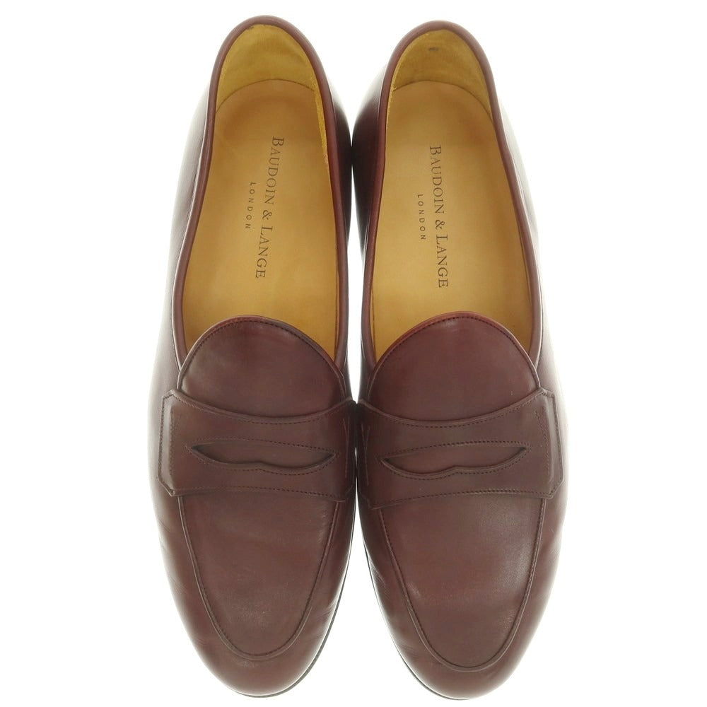 【中古】ボードインアンドランジ Baudoin & Lange コインローファー ベルジャンシューズ バーガンディ【 42 】【 状態ランクB 】【 メンズ 】