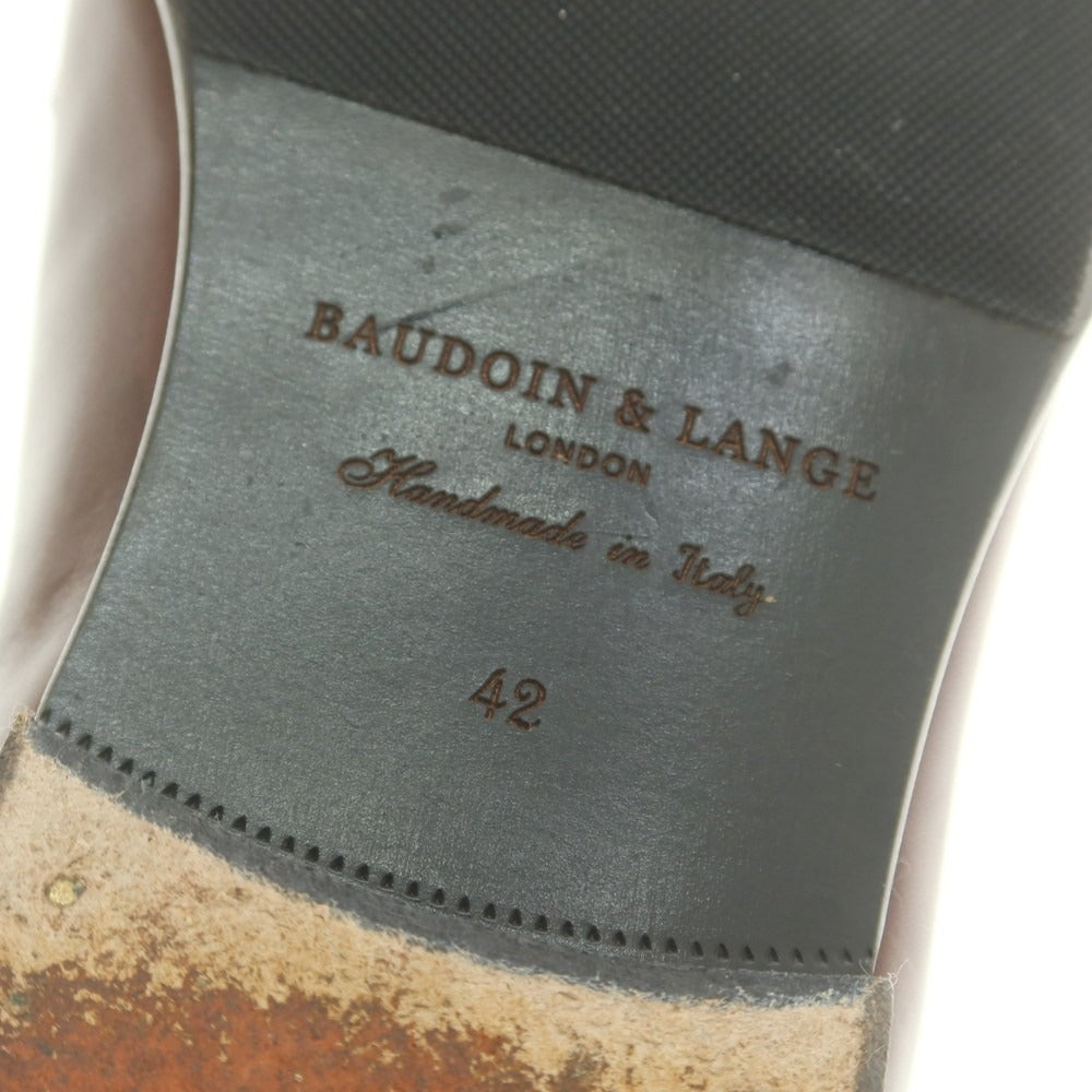 【中古】ボードインアンドランジ Baudoin & Lange コインローファー ベルジャンシューズ バーガンディ【 42 】【 状態ランクB 】【 メンズ 】