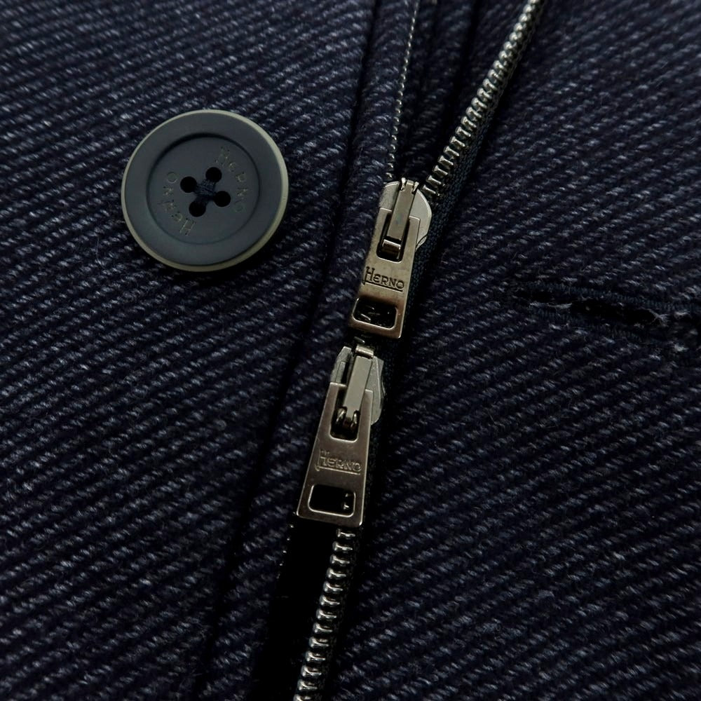 【中古】【未使用】ヘルノ Herno ウールナイロン 2WAY チェスターフィールドコート ネイビー【 44 】【 状態ランクS 】【 メンズ 】