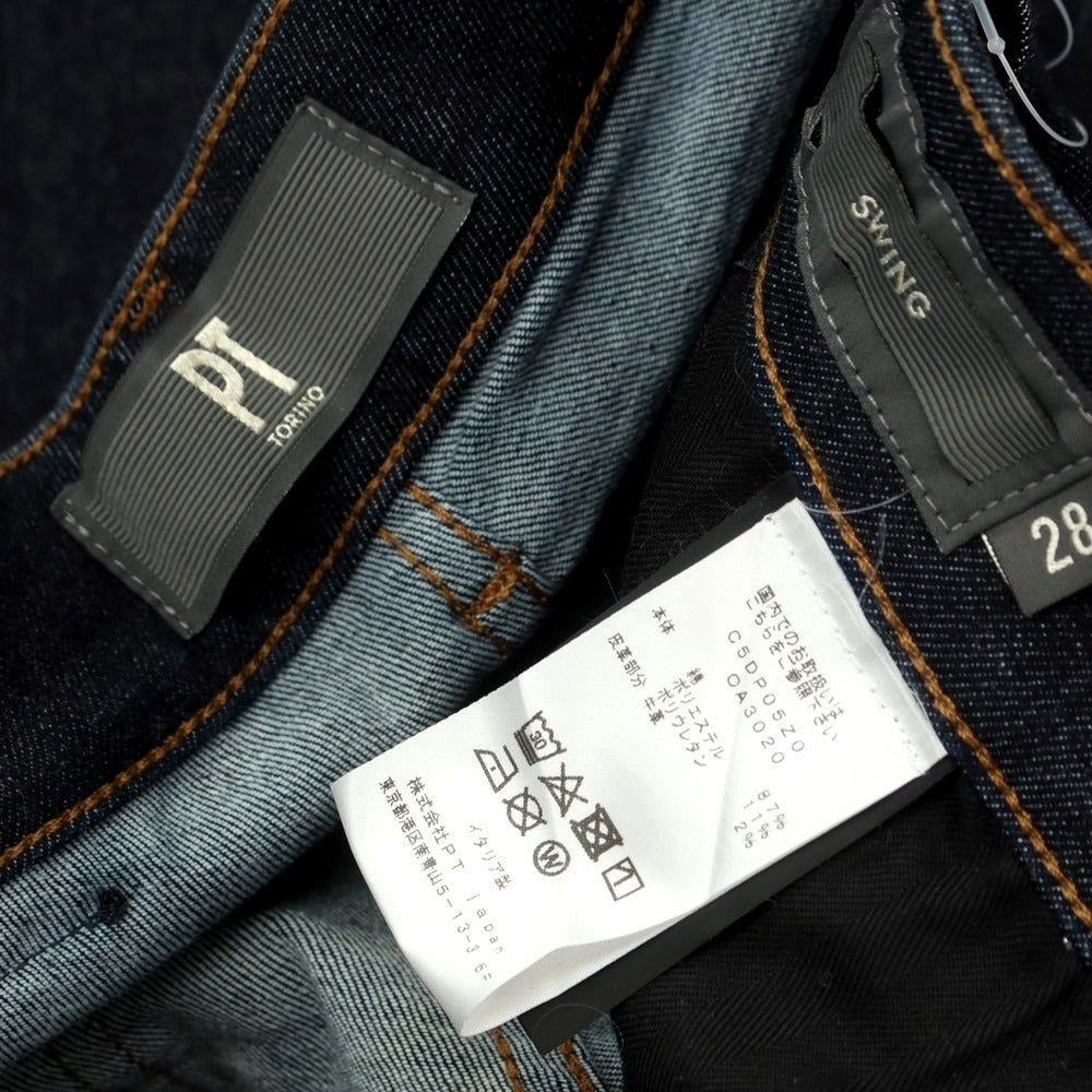 【中古】【未使用】ピーティートリノ デニム PT TORINO DENIM SWING ストレッチ コットンポリエステル ジーンズ デニムパンツ ネイビー【 28 】【 状態ランクS 】【 メンズ 】