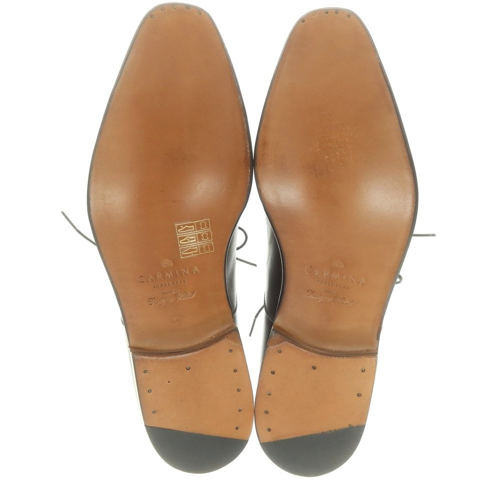 【中古】【未使用】カルミナ CARMINA ストレートチップ ドレスシューズ ダークブラウン【 6 】【 状態ランクS 】【 メンズ 】