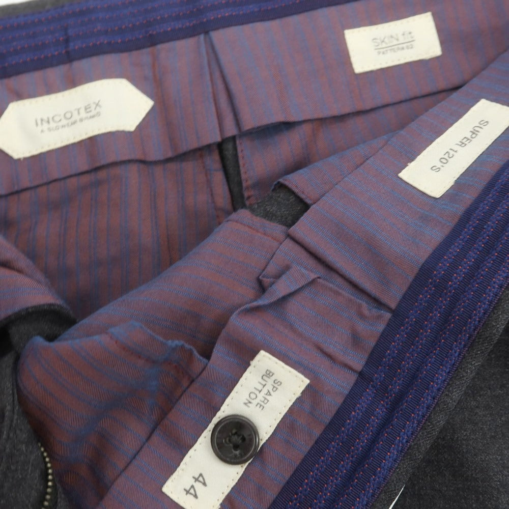 【中古】インコテックス INCOTEX SUPER120’S ウール ドレススラックスパンツ ダークグレー【 44 】【 状態ランクB 】【 メンズ 】