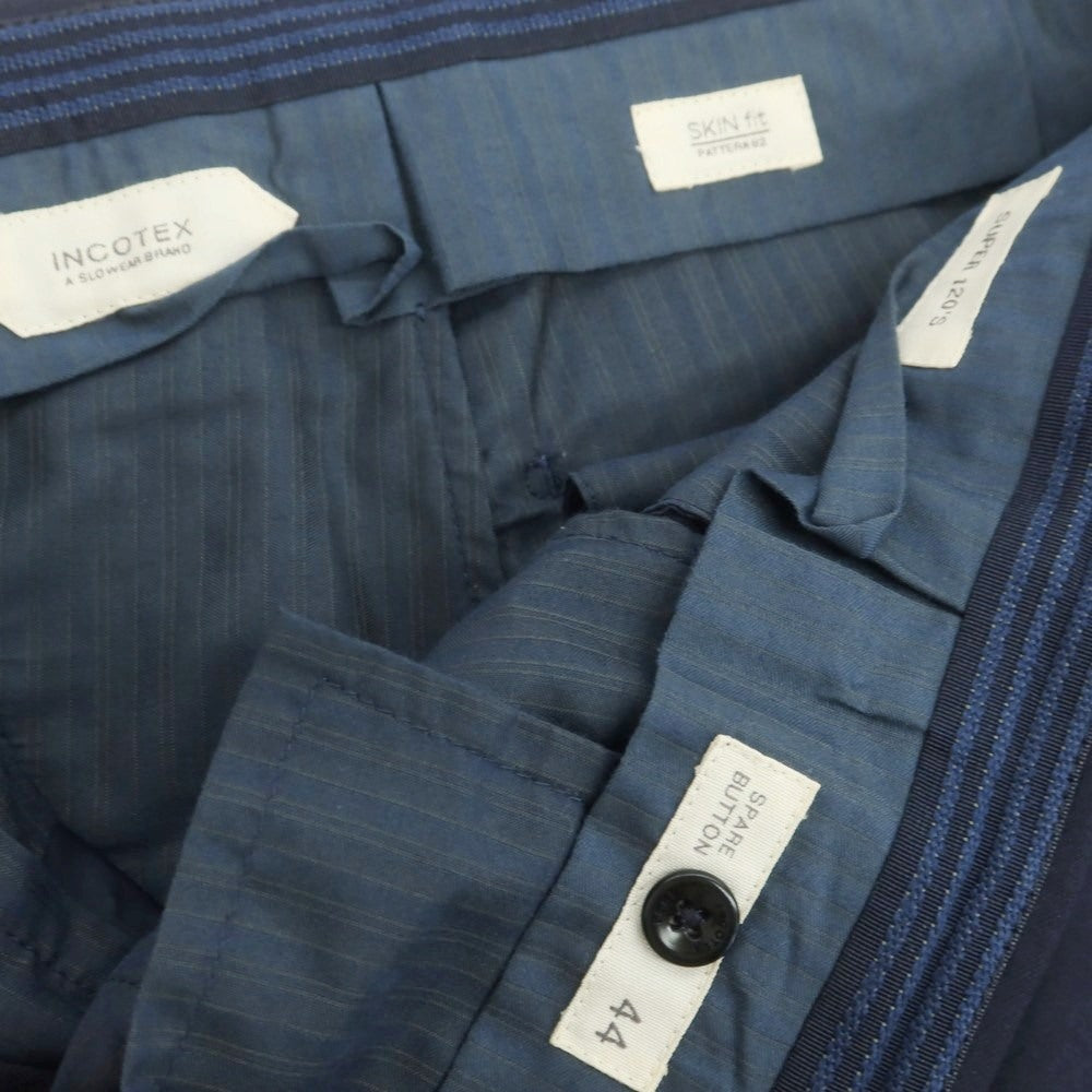 【中古】インコテックス INCOTEX SUPER120’S ウール ドレススラックスパンツ ネイビー【 44 】【 状態ランクC 】【 メンズ 】