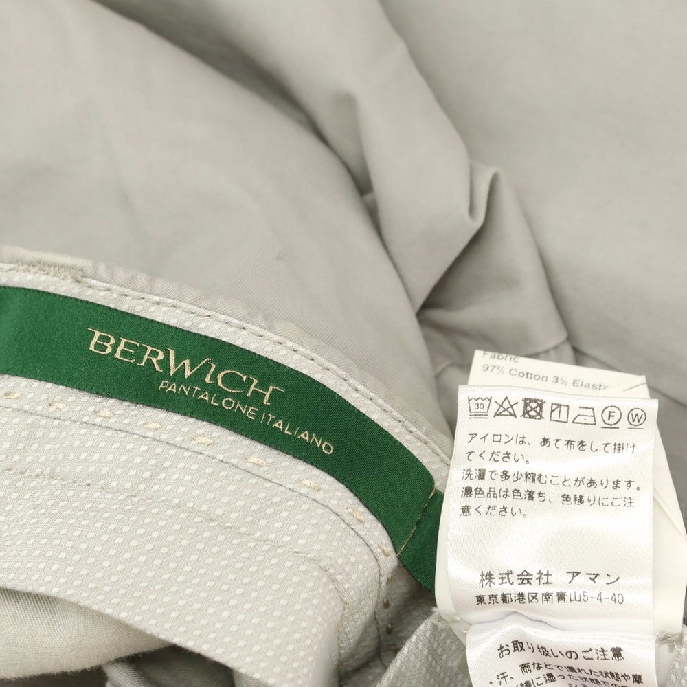 【中古】ベルウィッチ BERWICH ストレッチ コットン カジュアルスラックスパンツ グレージュ系【 46 】【 状態ランクC 】【 メンズ 】