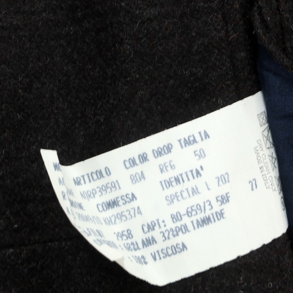 【中古】ラルディーニ LARDINI ウールナイロン テーラードジャケット ダークブラウンxブラック【 50 】【 状態ランクC 】【 メンズ 】