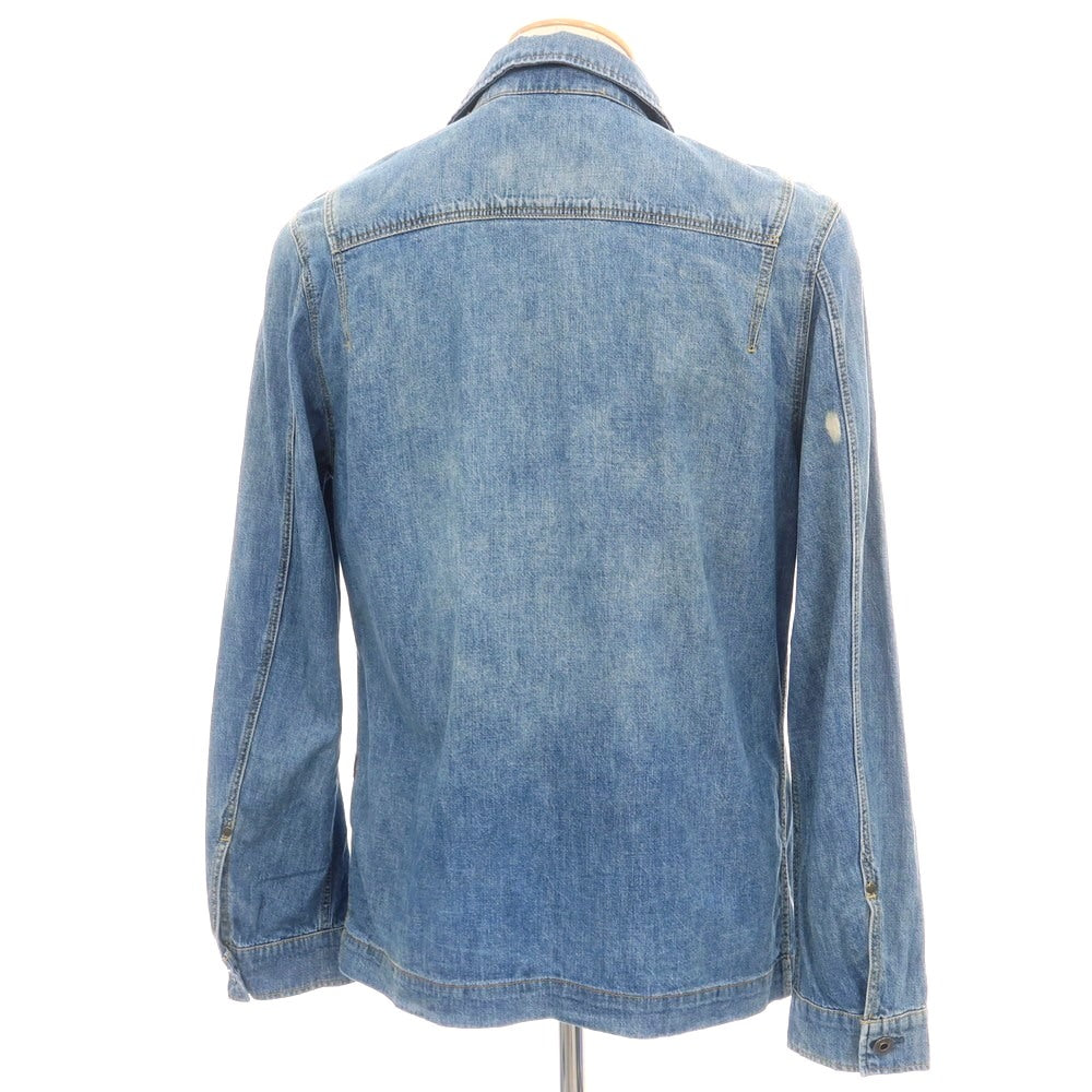 【中古】ジースターロウ G-STAR RAW ユーズド加工 コットン デニム カジュアルシャツ ブルー【 S 】【 状態ランクB 】【 メンズ 】