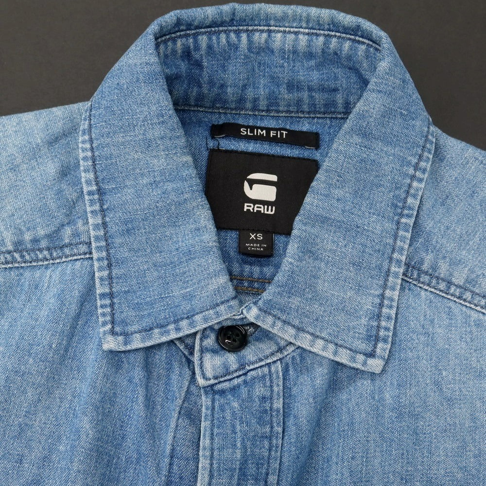 【中古】ジースターロウ G-STAR RAW コットン デニム カジュアルシャツ ブルー【 XS 】【 状態ランクC 】【 メンズ 】