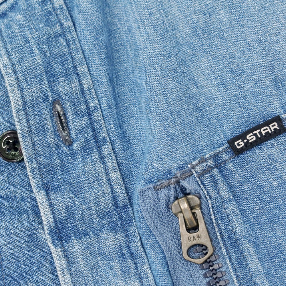 【中古】ジースターロウ G-STAR RAW コットン デニム カジュアルシャツ ブルー【 XS 】【 状態ランクC 】【 メンズ 】