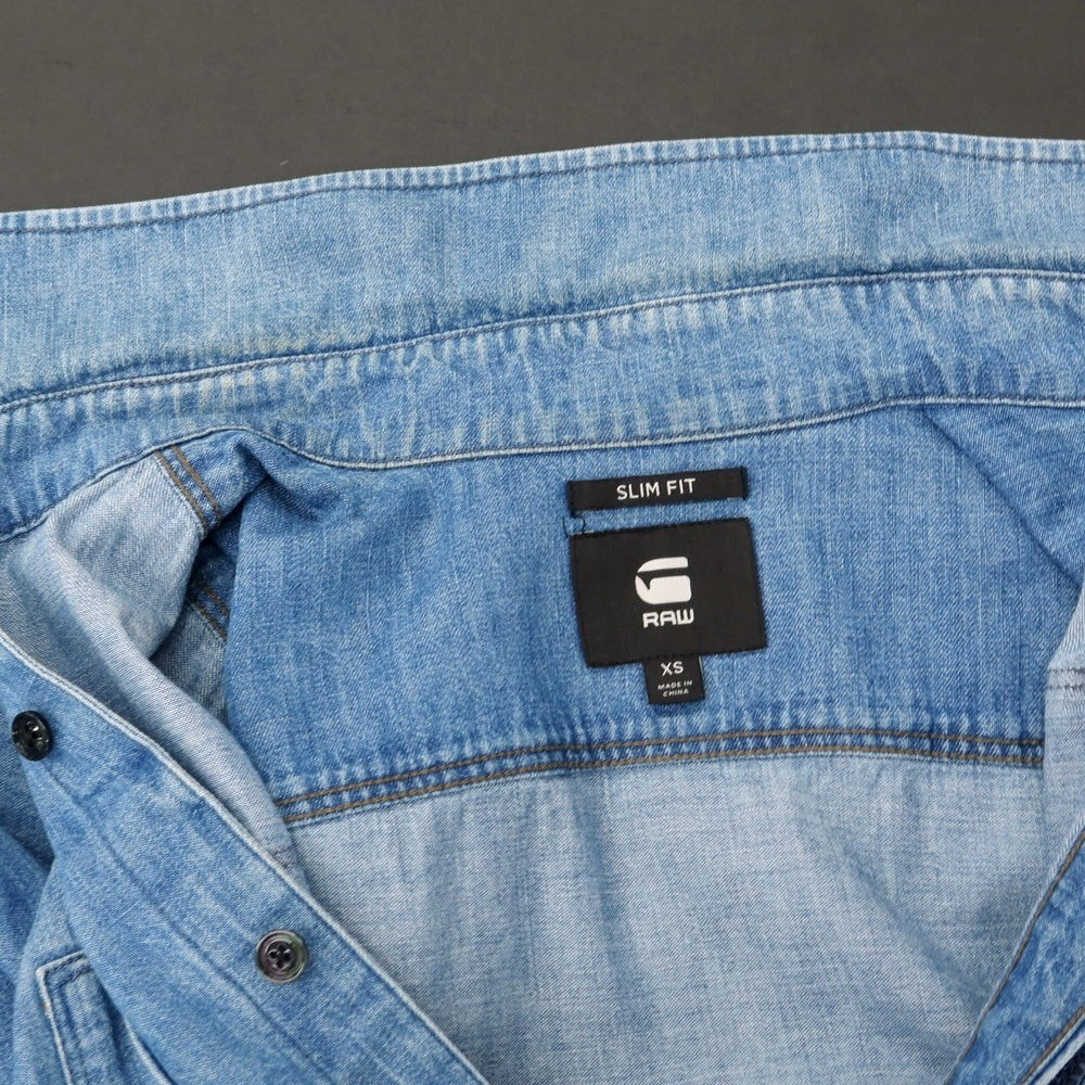 【中古】ジースターロウ G-STAR RAW コットン デニム カジュアルシャツ ブルー【 XS 】【 状態ランクC 】【 メンズ 】