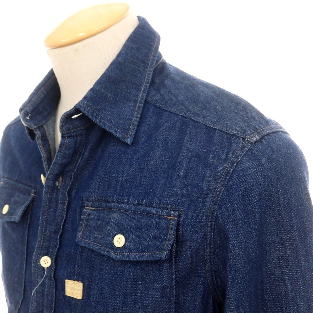 【中古】ジースターロウ G-STAR RAW コットン デニム カジュアルシャツ ネイビー【 XS 】【 状態ランクB 】【 メンズ 】