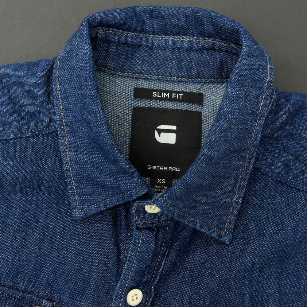 【中古】ジースターロウ G-STAR RAW コットン デニム カジュアルシャツ ネイビー【 XS 】【 状態ランクB 】【 メンズ 】