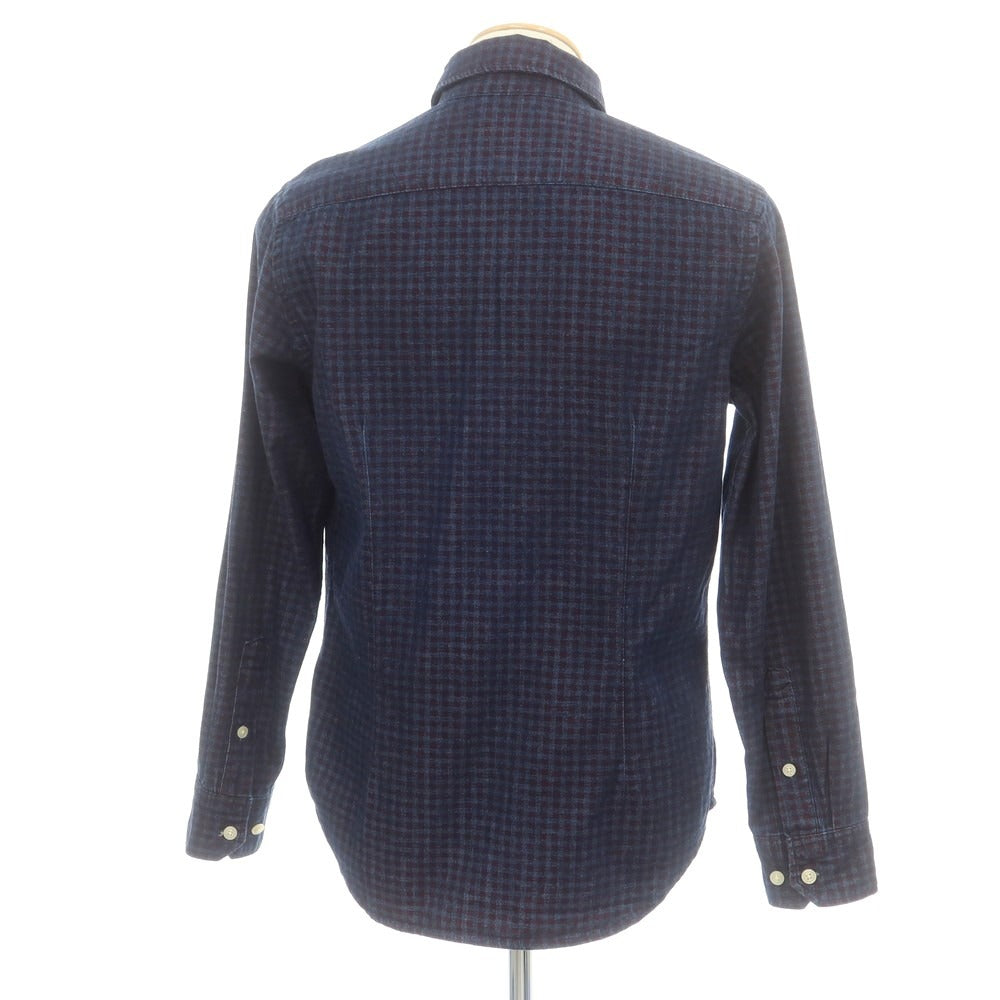 【中古】ジースターロウ G-STAR RAW コットン チェック ボタンダウン カジュアルシャツ ボルドーxネイビー【 S 】【 状態ランクB 】【 メンズ 】