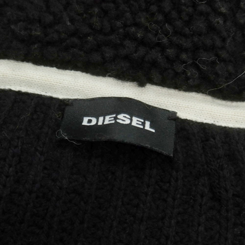 【中古】ディーゼル DIESEL ナイロンコットンウール ジップアップ ニット パーカー ブラック【 S 】【 状態ランクB 】【 メンズ 】