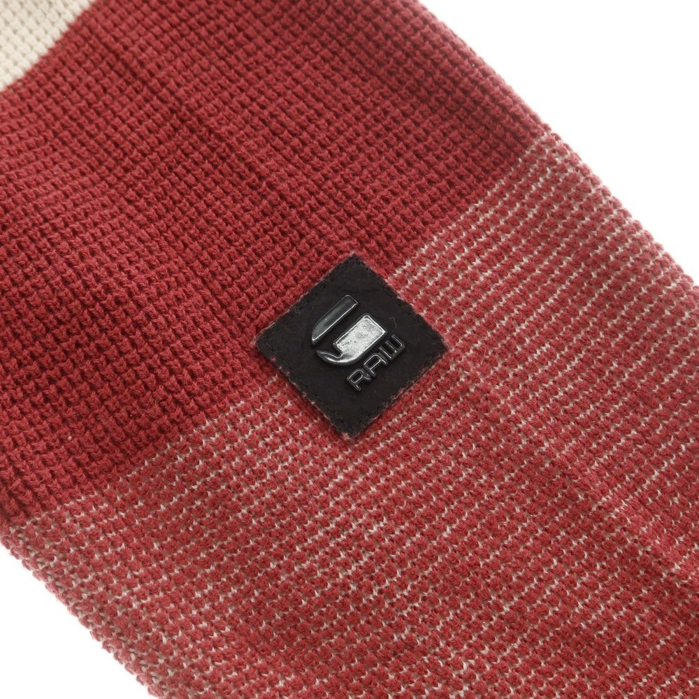 【中古】ジースターロウ G-STAR RAW コットン クルーネック プルオーバーニット アイボリーxレッド系【 XS 】【 状態ランクC 】【 メンズ 】