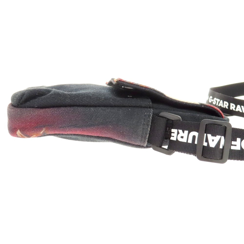 【中古】ジースターロウ G-STAR RAW コットン ショルダーバッグ ブラックxレッド【 状態ランクC 】【 メンズ 】