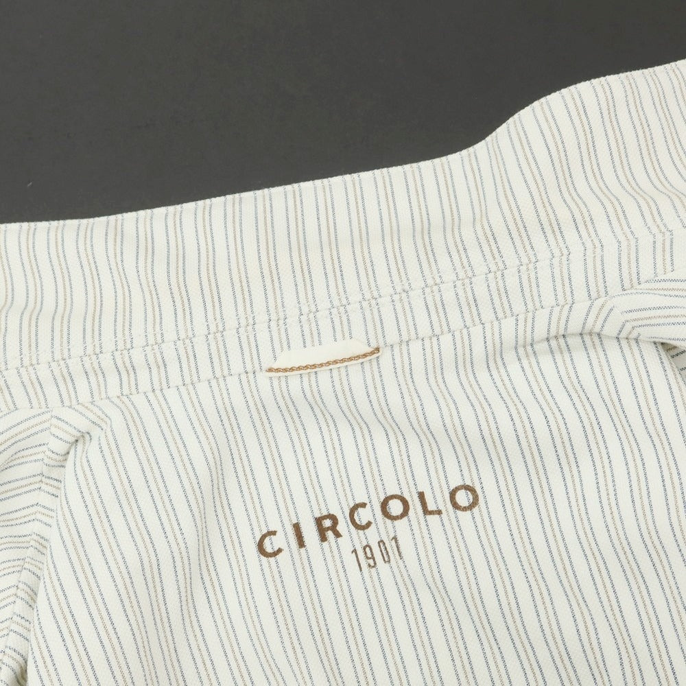 【中古】チルコロ1901 CIRCOLO 1901 コットンジャージー ストライプ ジャケット ホワイトxグレー【 50 】【 状態ランクC 】【 メンズ 】
