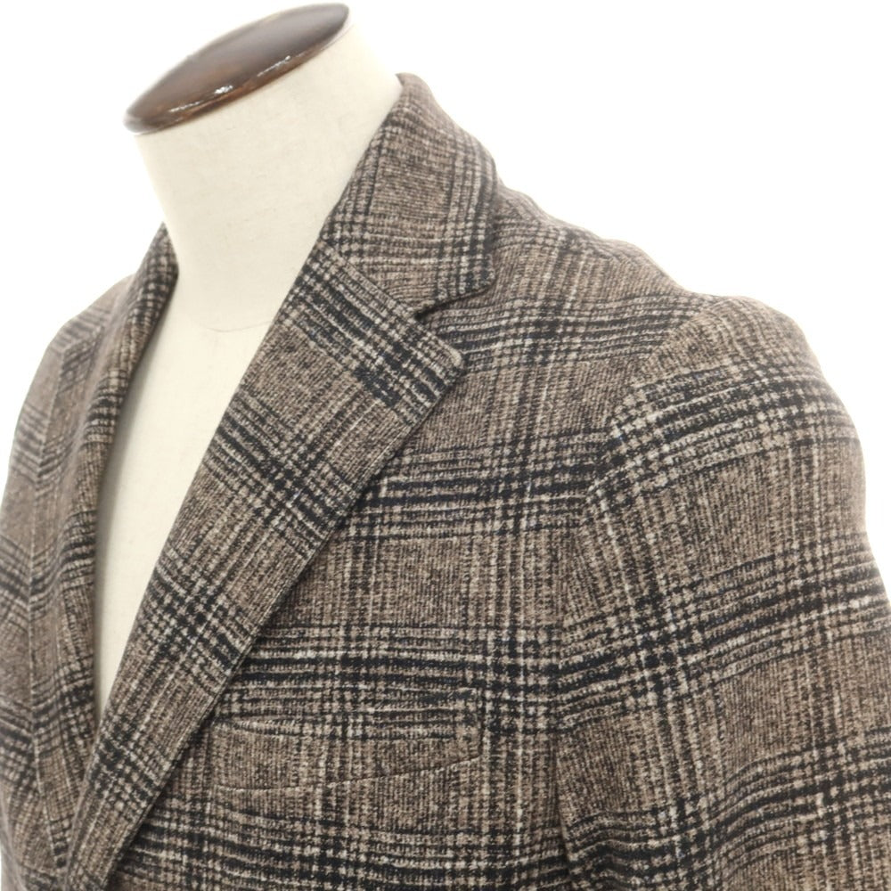 【中古】チルコロ1901 CIRCOLO 1901 ストレッチコットン チェック カジュアルジャケット ダークベージュxブラック【 50 】【 状態ランクB 】【 メンズ 】