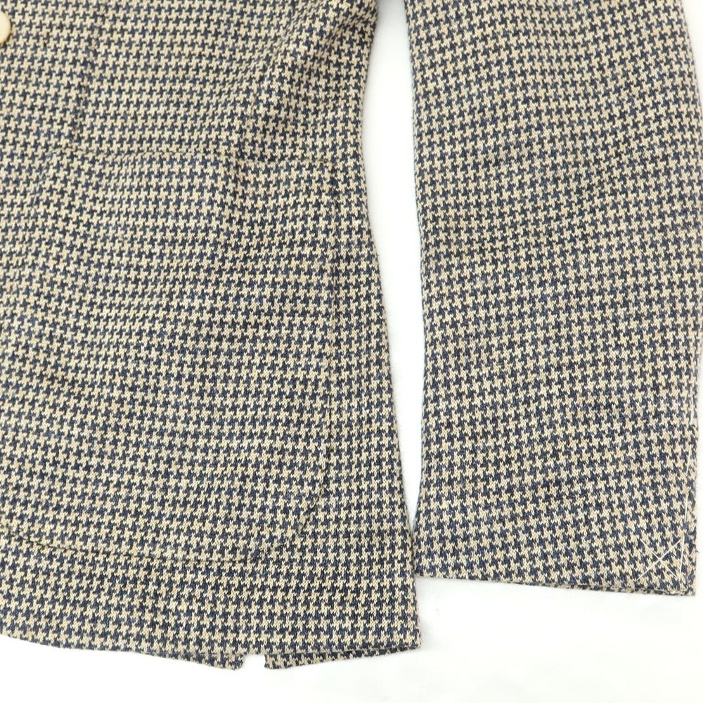【中古】ボリオリ BOGLIOLI DOVER リネンジャージー チェック ジャケット ベージュxネイビー【 50 】【 状態ランクA 】【 メンズ 】