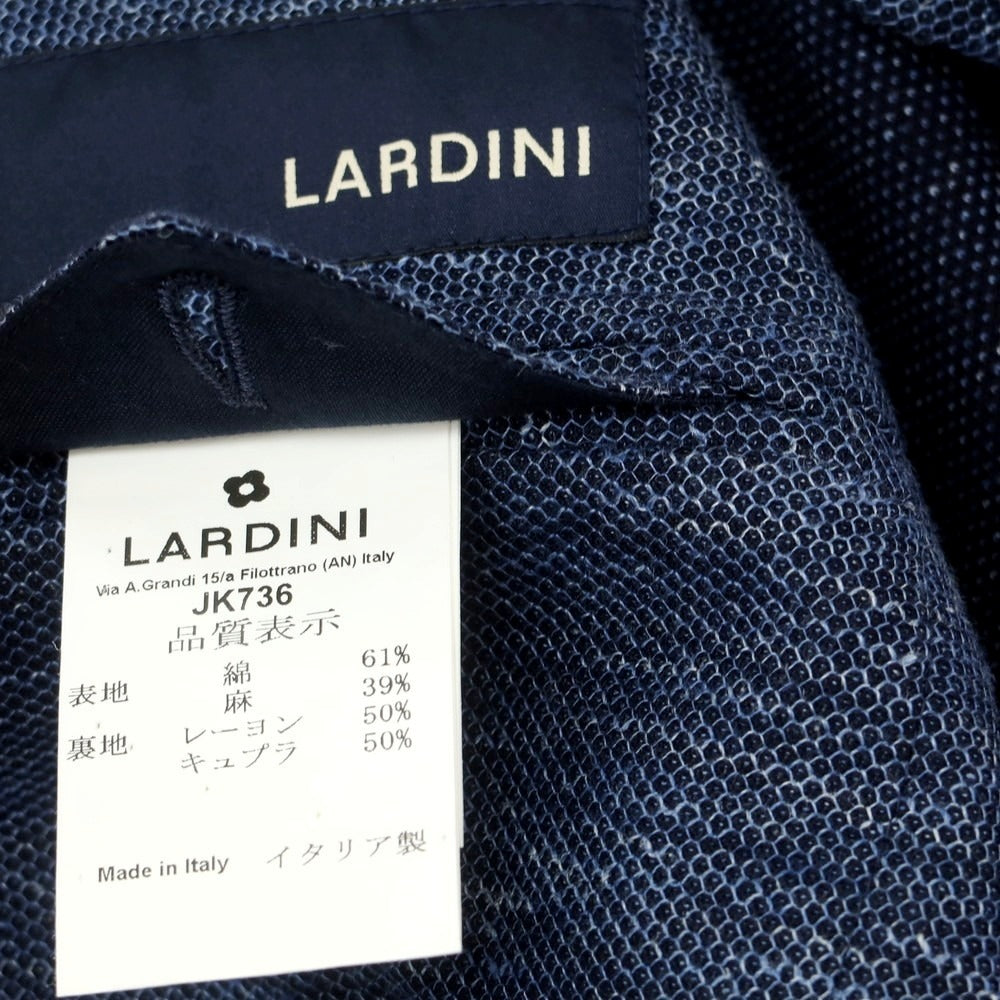【中古】ラルディーニ LARDINI コットンリネンジャージー カジュアルジャケット ネイビー【 50 】【 状態ランクB 】【 メンズ 】