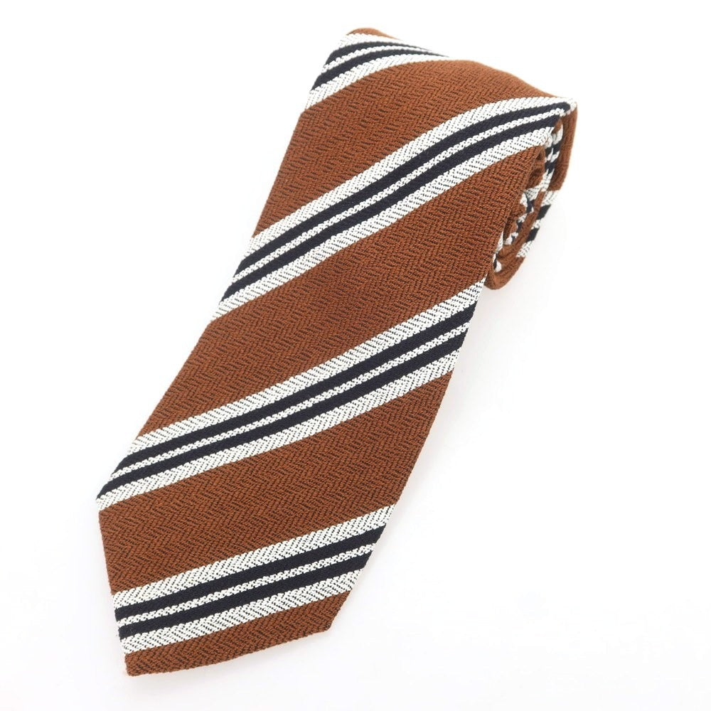 【新品】ニッキー nicky シルク ストライプ柄ネクタイ ブラウンxブラック【 状態ランクN 】【 メンズ 】