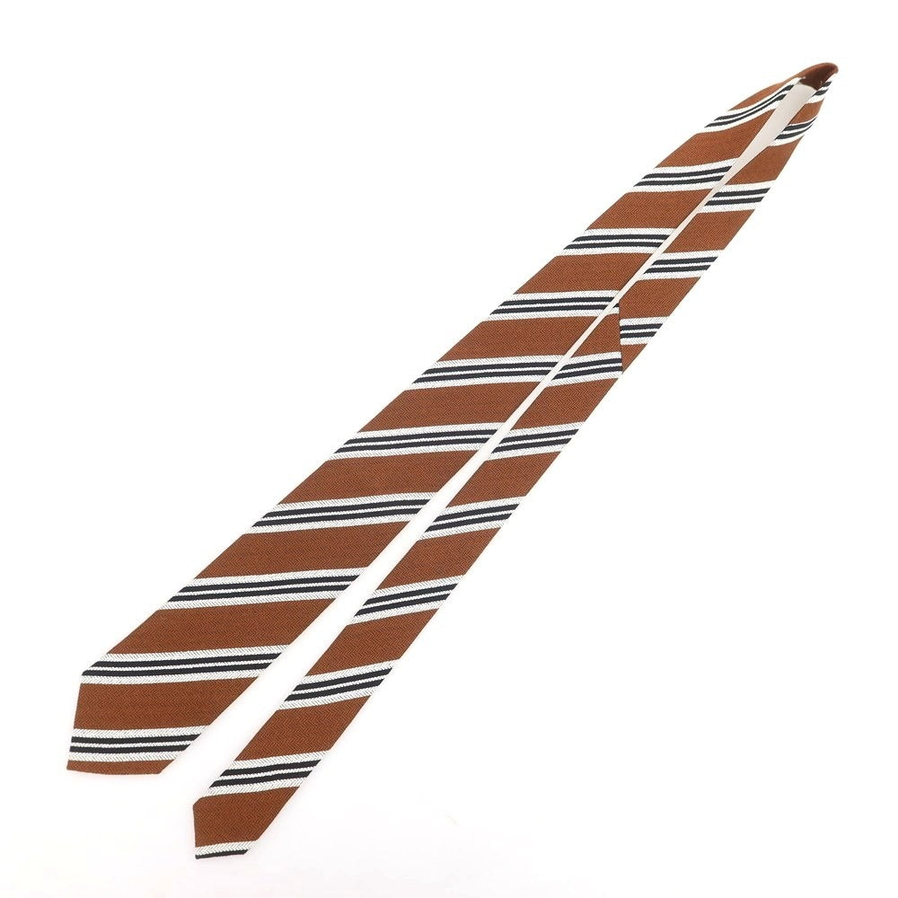 【新品】ニッキー nicky シルク ストライプ柄ネクタイ ブラウンxブラック【 状態ランクN 】【 メンズ 】