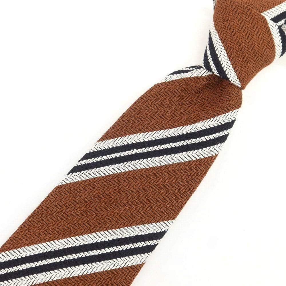 【新品】ニッキー nicky シルク ストライプ柄ネクタイ ブラウンxブラック【 状態ランクN 】【 メンズ 】