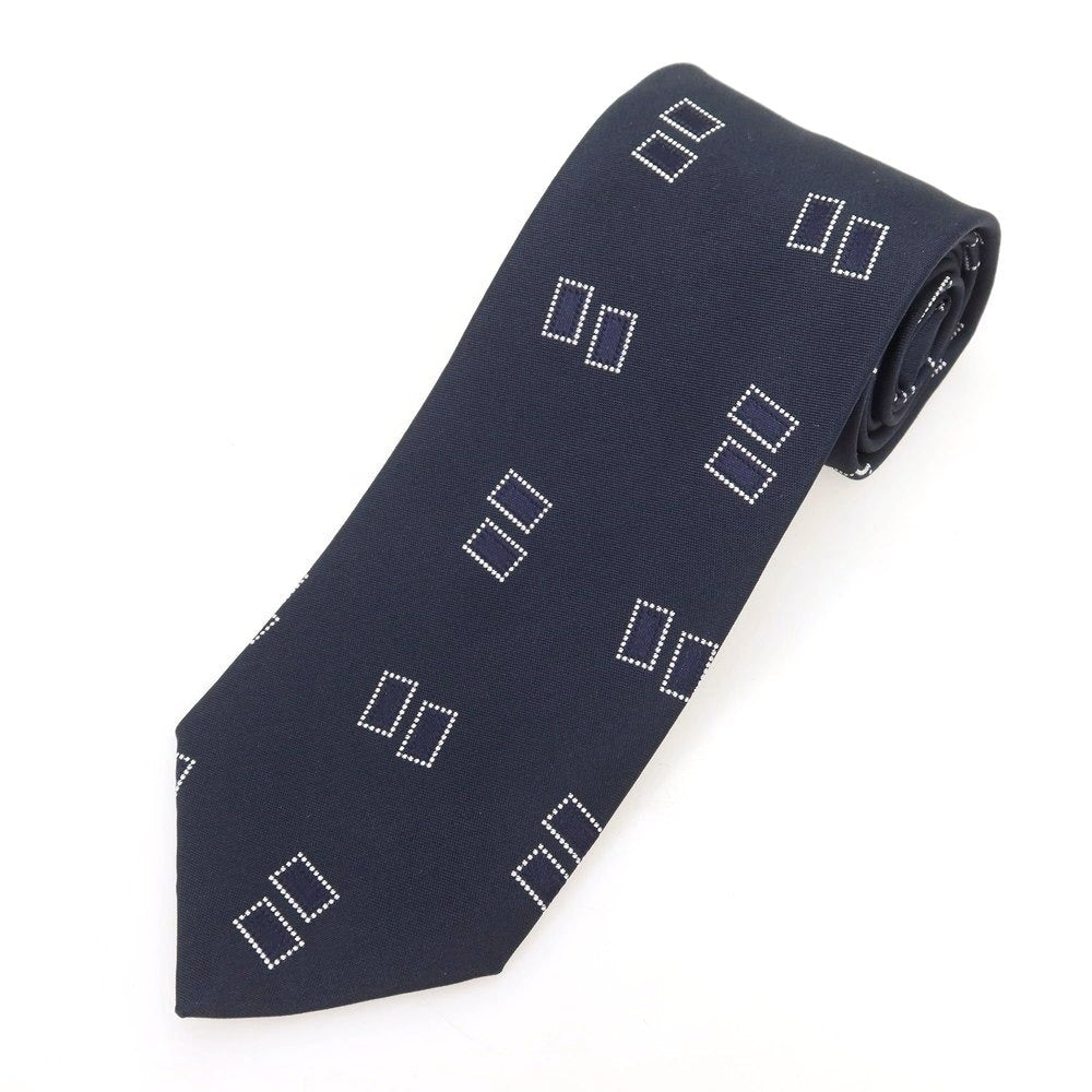 【新品】ニッキー nicky シルク 小紋柄ネクタイ ダークネイビーxホワイト【 状態ランクN 】【 メンズ 】