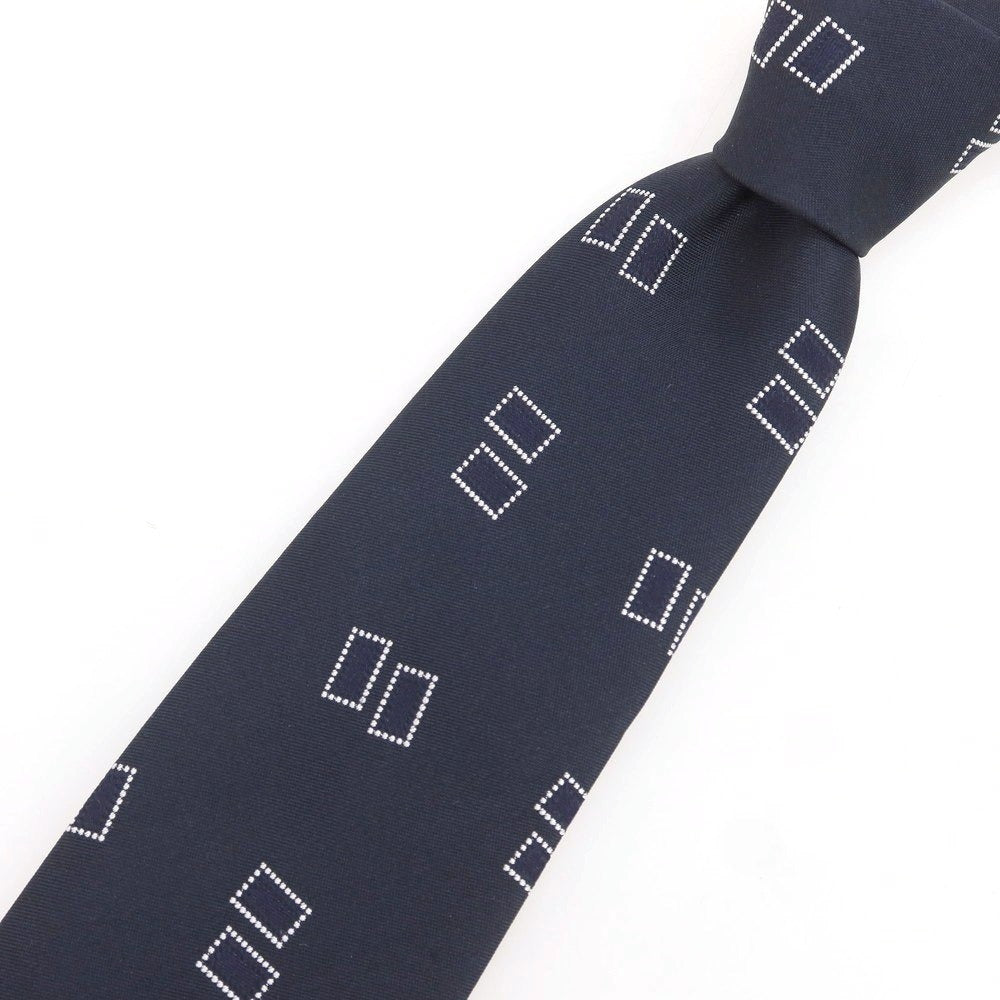 【新品】ニッキー nicky シルク 小紋柄ネクタイ ダークネイビーxホワイト【 状態ランクN 】【 メンズ 】
