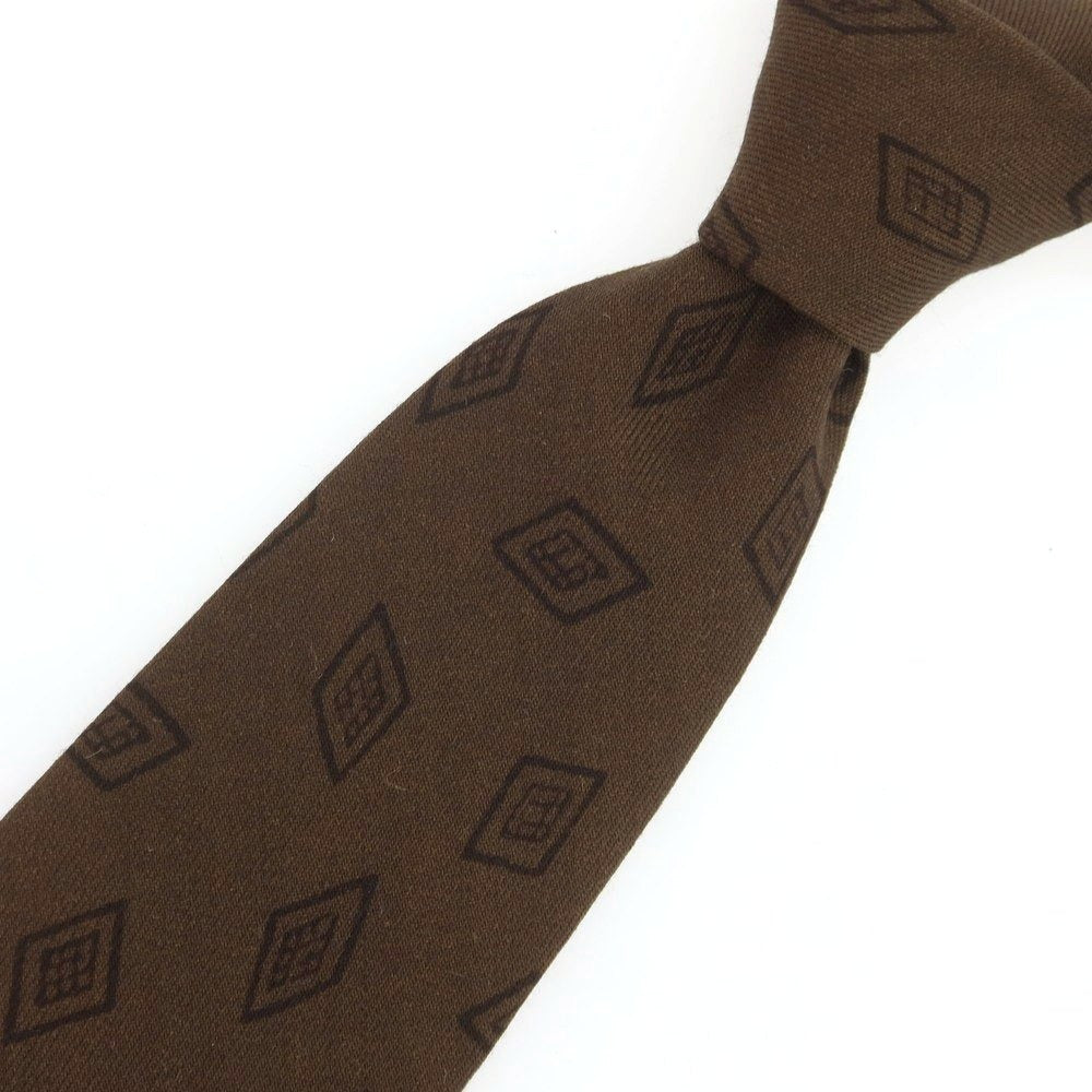 【新品】ニッキー nicky ウール小紋柄ネクタイ カーキブラウン【 状態ランクN 】【 メンズ 】