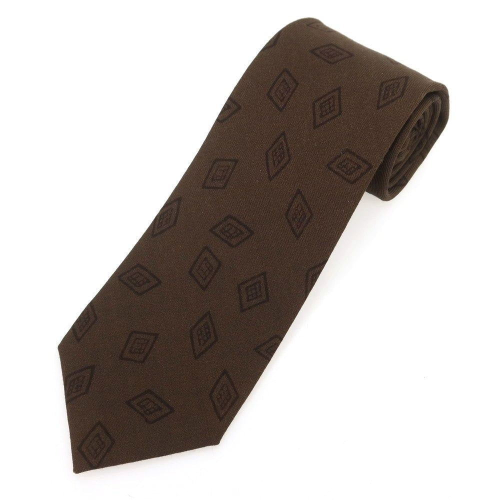【新品】ニッキー nicky ウール小紋柄ネクタイ カーキブラウン【 状態ランクN 】【 メンズ 】