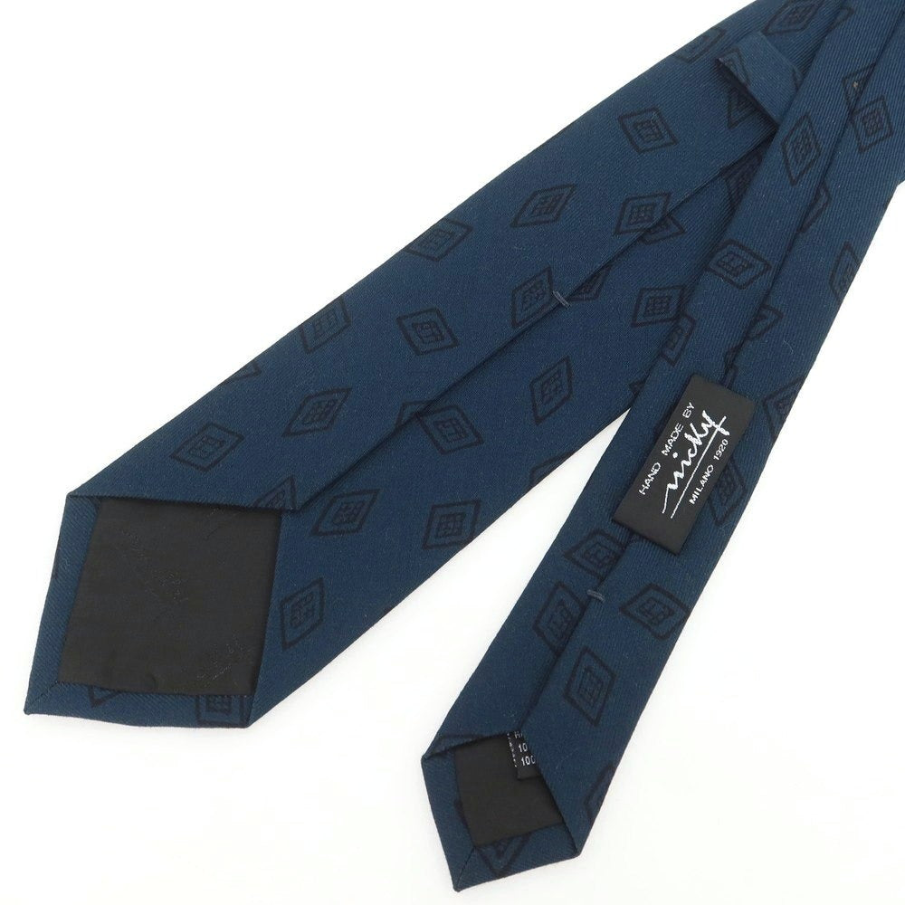 【新品】ニッキー nicky ウール小紋柄ネクタイ ブルーグリーン【 状態ランクN 】【 メンズ 】