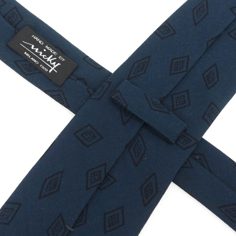 【新品】ニッキー nicky ウール小紋柄ネクタイ ブルーグリーン【 状態ランクN 】【 メンズ 】