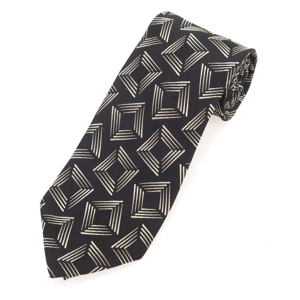 【新品】ニッキー nicky シルク 小紋柄ネクタイ ブラックxライトベージュ【 状態ランクN 】【 メンズ 】