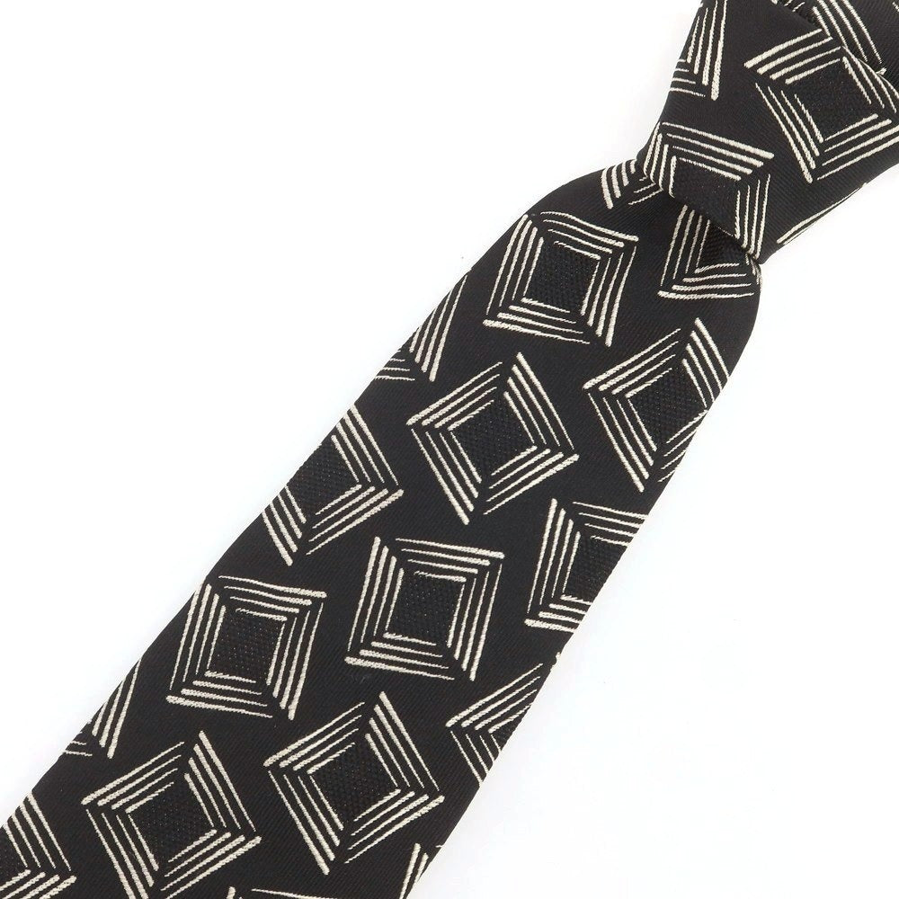 【新品】ニッキー nicky シルク 小紋柄ネクタイ ブラックxライトベージュ【 状態ランクN 】【 メンズ 】