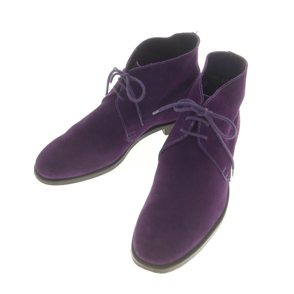 【中古】クロケットアンドジョーンズ CROCKETT&JONES CHUKKA スエード チャッカブーツ パープル【 7E 】【 状態ランクB 】【 メンズ 】