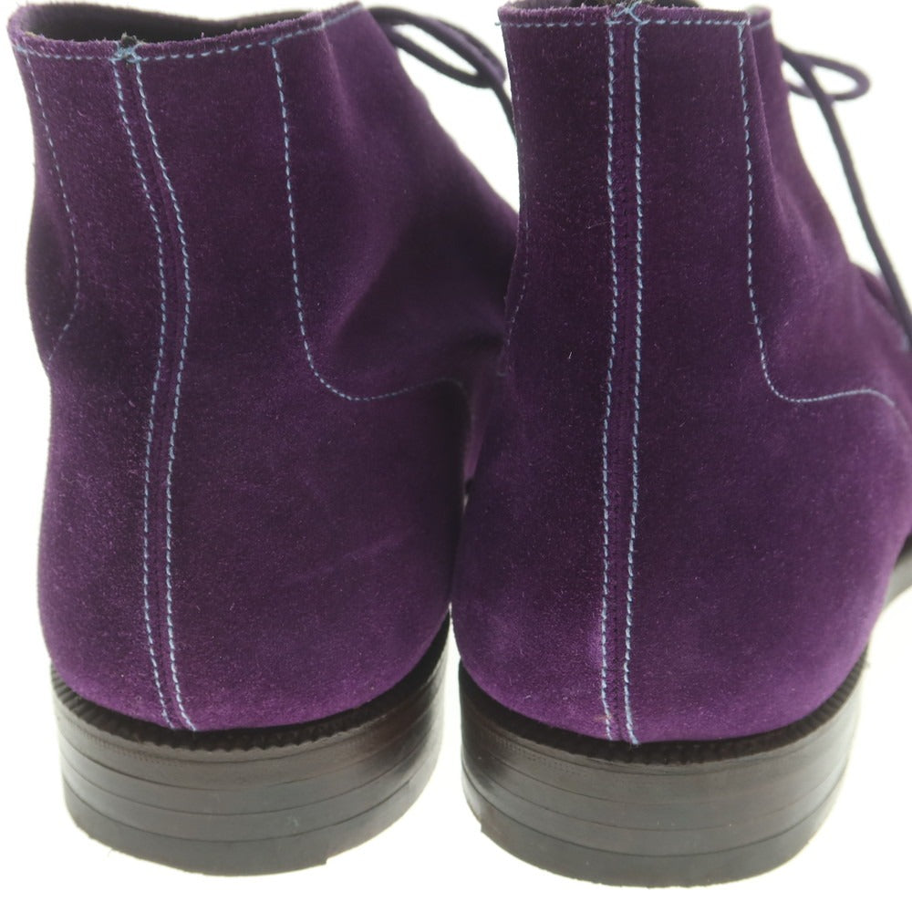 【中古】クロケットアンドジョーンズ CROCKETT&JONES CHUKKA スエード チャッカブーツ パープル【 7E 】【 状態ランクB 】【 メンズ 】