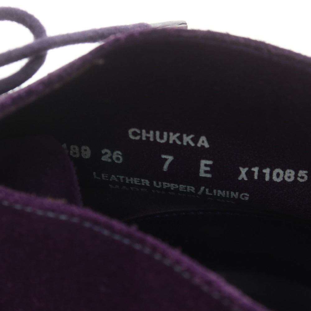 【中古】クロケットアンドジョーンズ CROCKETT&JONES CHUKKA スエード チャッカブーツ パープル【 7E 】【 状態ランクB 】【 メンズ 】
