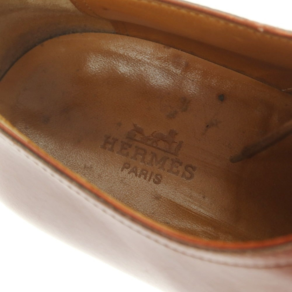 【中古】エルメス HERMES ストレートチップ ドレスシューズ レッドブラウン【 40 】【 状態ランクC 】【 メンズ 】